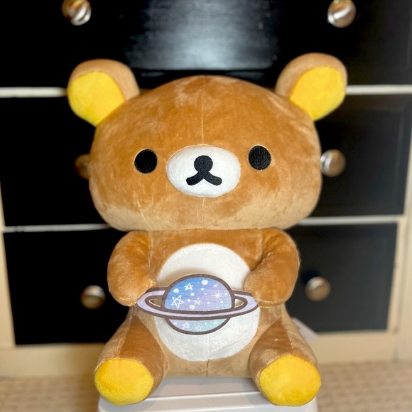 Rilakkuma San-X Space Plush Holding Planet 16” - Picture 1 of 4
